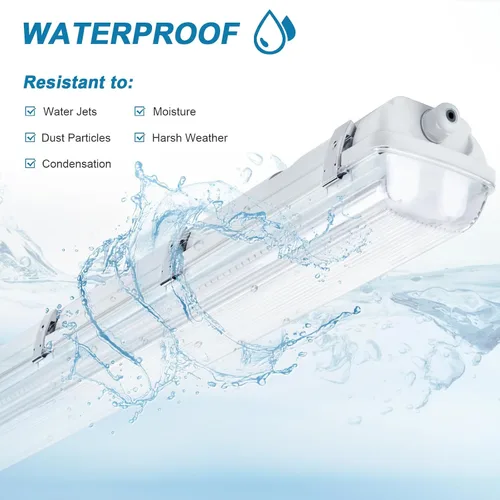 Miniatura 4 de Lámpara LED a prueba de vapor de 4 pies, 36 vatios, 4000 lm, 6000 K (blanco brillante), cubierta transparente, luz superior impermeable IP65 de 4