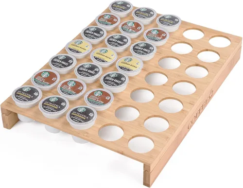 Miniatura 8 de MinBoo BamBoo - Soporte para cápsulas K para cajón o encimera, organizador de cápsulas K, soporte para cápsulas de café, contiene 35 cápsulas