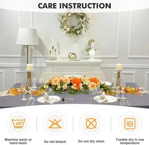 Miniatura 6 de SEPARO Paquete de 2 Cubiertas de Mesa de 4 Pies Color Gris Mantel Rectangular Ajustado Tela Elástica Mantel de 4 pies Sin Arrugas para Fiestas