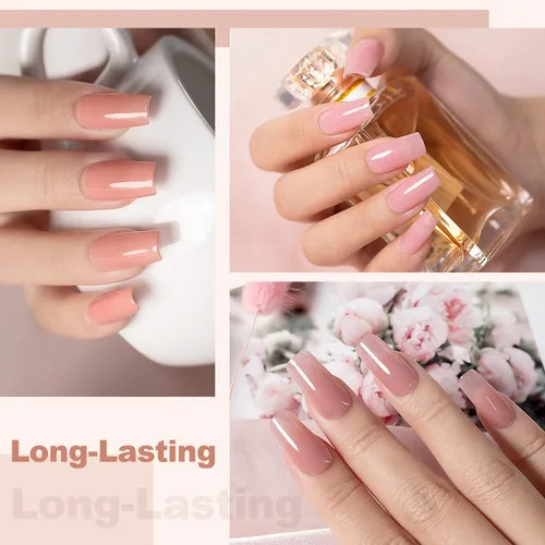 Miniatura 3 de RARJSM Juego de Esmaltes de Gel Nude Colección Jelly Pink de 6 Colores Naturales Transparentes Rosa Translúcido Lechoso Malva Morado Marrón Claro