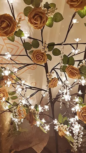 Miniatura 2 de Higfra Flores artificiales, 25 unidades, rosas falsas de espuma dorada de aspecto real con tallos para ramos de boda, centros de mesa de despedida
