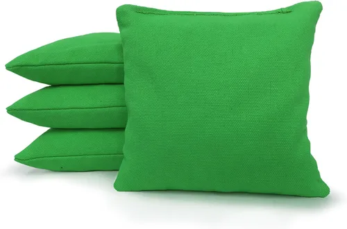 Miniatura 97 de 8 bolsas estándar de cornhole de tela de pato reglamentarias rellenas de maíz Negro/Violeta