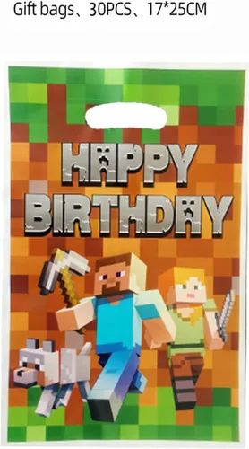 Miniatura 3 de 30pcs Pixel Fiesta de Cumpleaños Bolsas de Regalo Bolsas de Dulces Bolsas de Goody Pixel Fiesta de Cumpleaños Suministros Decoraciones (1)