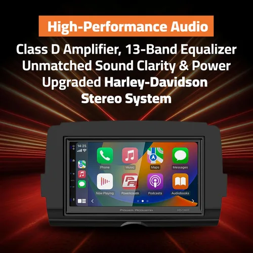 Miniatura 5 de Power Acoustik HD-14KIT Unidad de cabeza de motocicleta de repuesto de 7 pulgadas para motocicletas Harley-Davidson Touring 2014+, pantalla táctil
