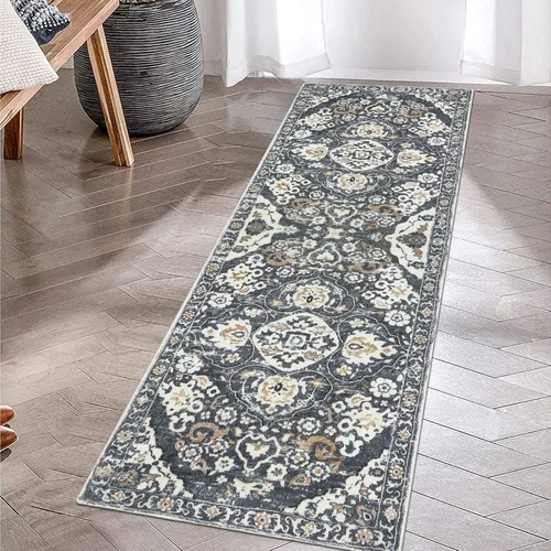 Miniatura 3 de HEBE Alfombra Pasillo 2'x6' Lavable Vintage Desgastada Alfombras de Área Antideslizante Alfombra de Lavandería Boho Alfombras de Piso para Pasillos