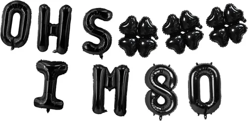 Miniatura 75 de Globos de látex de 16 pulgadas con texto en inglés "Oh I'm 14" Black Hallo Fourteen Cheers to 14 Years Old Theme Decor for Man Woman Happy 14th