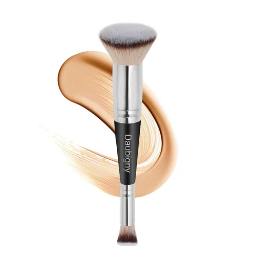 Miniatura 7 de Daubigny Brochas de maquillaje de doble punta, cepillo corrector perfecto para cualquier aspecto, cepillo de lujo premium redondeado cónico