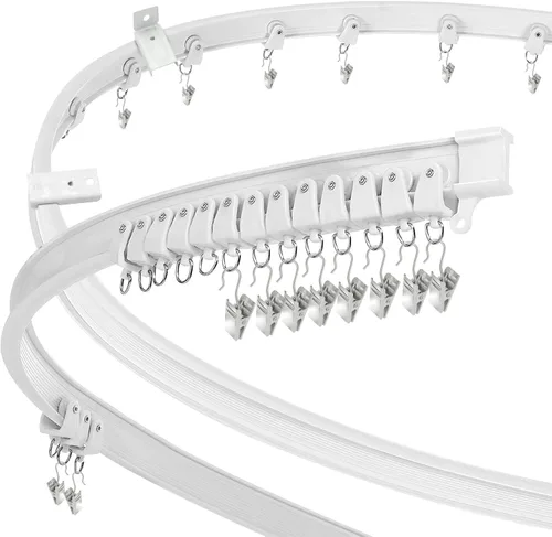 Riel de cortina de techo flexible y flexible, riel de cortina de 8 pies para montaje en pared, divisor de habitación, pista de techo deslizante