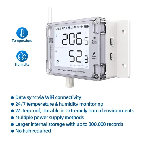 Miniatura 8 de GS1-A Termómetro inteligente con WiFi, higrómetro, registrador de datos de temperatura y humedad IP65, compartición de dispositivos, informes