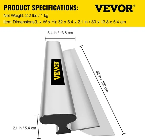 Miniatura 7 de VEVOR - Hoja de Rejuntado, Cuchillo Suavizante de 32 Pulgadas, Cuchillo de Construcción Europeo de Acero Inoxidable, Espátula de Perfil de Aluminio