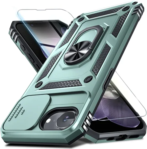 Miniatura 178 de Janmitta - Funda para iPhone 14 Pro con cubierta deslizante para lente de cámara incorporada + protector de pantalla, funda de cuerpo completo
