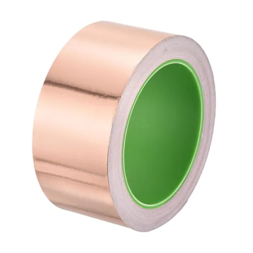 Miniatura 11 de PATIKIL Cinta de lámina de cobre de 1.97 pulgadas x 33 pies, 0.002 in de grosor, adhesivo conductor de doble cara, blindaje EMI para electrónica