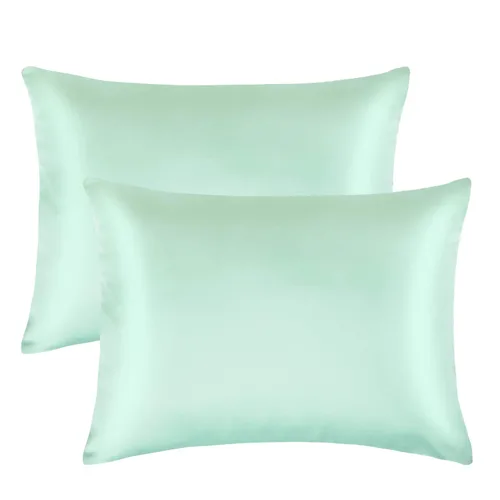 Miniatura 9 de FLXXIE Paquete de 2 fundas de almohada de satén con cremallera para niños pequeños, 13 x 18 pulgadas, lujosas y sedosas, suaves, de viaje