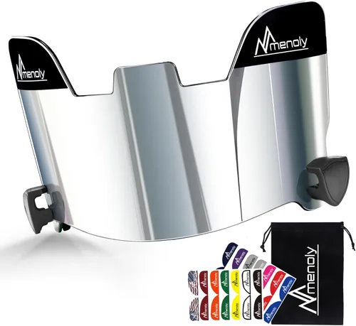 Miniatura 10 de MENOLY Visera de fútbol, visera de casco de fútbol juvenil, resistente a los arañazos, bloqueador UV, visera de protección facial para casco