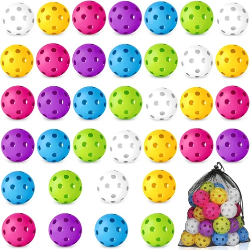 Miniatura 12 de Coopay Paquete de 18/36 pelotas de práctica de béisbol, bolas de entrenamiento de plástico, bolas de softball huecas ligeras para golpe