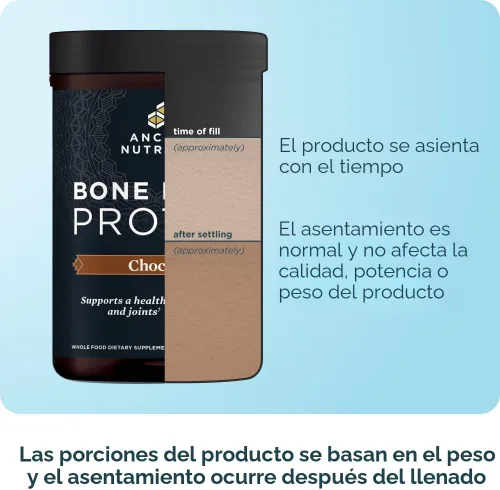 Miniatura 9 de Ancient Nutrition Proteína en polvo hecha de verdadero caldo de huesos, sabor chocolate, 20 g de proteína por porción, envase de 20 porciones