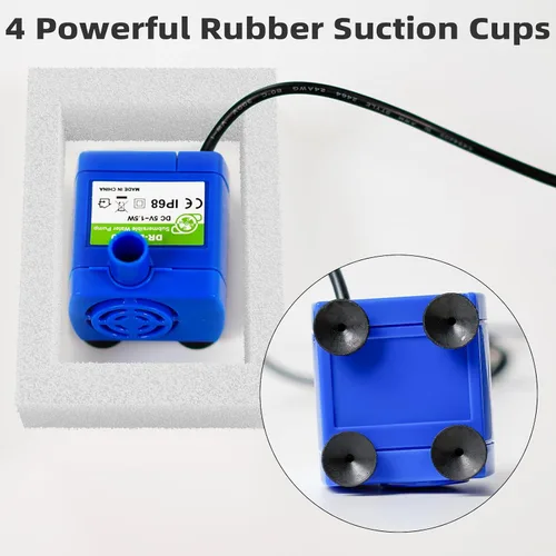 Miniatura 6 de Bomba de fuente de agua para gatos de repuesto (sin LED y con cepillo), motor sumergible IP68 DR-DC 160 bomba de agua sumergible para acero Bomba