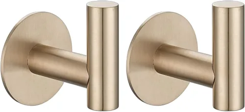 Miniatura 15 de JQK - Ganchos autoadhesivos para toallas cepillados, sin taladro, para adherir en la pared, para abrigos, batas y ropa, para baño, cocina, garaje