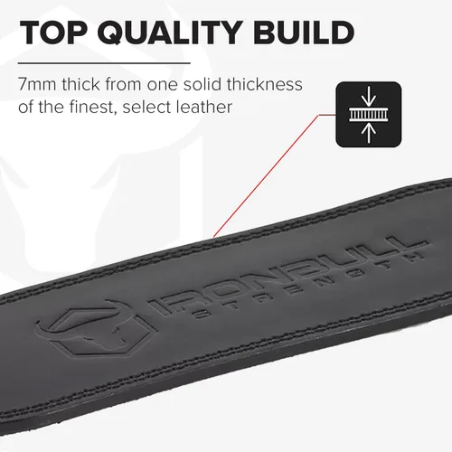 Miniatura 4 de Cinturón de cuero de 7 mm para levantamiento de pesas (aprobado por IPF, USAPL, USPA, IPL, USAW e IWF) - Cinturón de levantamiento de pesas premium