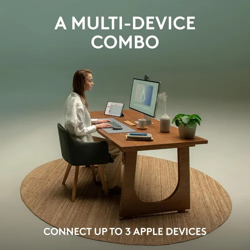 Miniatura 3 de Logitech Pebble 2 Combo para Mac, Teclado y Mouse Inalámbricos, Delgado, Silencioso y Portátil, Personalizable, Mouse y Teclado Bluetooth, Azul tonal