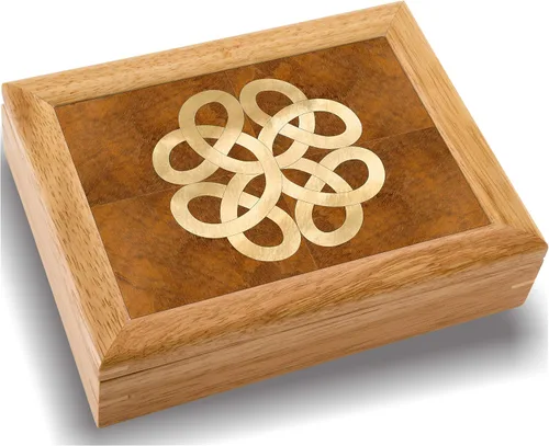 Miniatura 10 de Caja celta, hecha a mano en Estados Unidos, calidad inigualable, única, no hay dos iguales, obra original de arte de madera. Un regalo celta