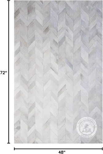 Miniatura 2 de Sunshine Cowhides Alfombra de piel de vaca 100% auténtica, diseño de cheurón, alfombra moderna de piel de animal para sala de estar, oficina