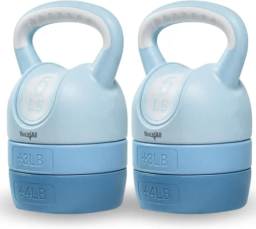 Miniatura 10 de Juegos de pesas rusas Yes4All - Juego de pesas rusas ajustables para entrenamiento de fuerza - Pesas rusas con peso ajustable para entrenamientos