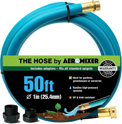 Miniatura 20 de Aeromixer THE HOSE - Manguera de jardín de 1 pulgada de 15 pies con juego de adaptadores para espitas de 3/4, mangueras de jardín comerciales sin