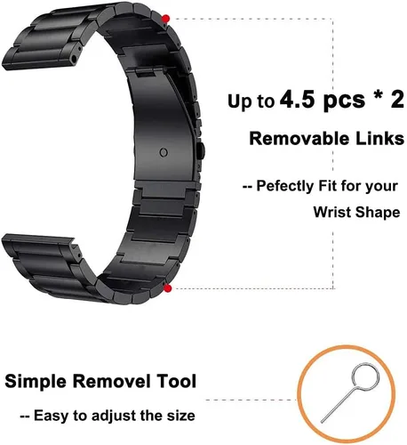 Miniatura 6 de Correas de reloj de 0.866 in compatibles con Fossil Gen 6/5/4, pulsera de metal sólido y correa de bucle milanesa tejida de malla