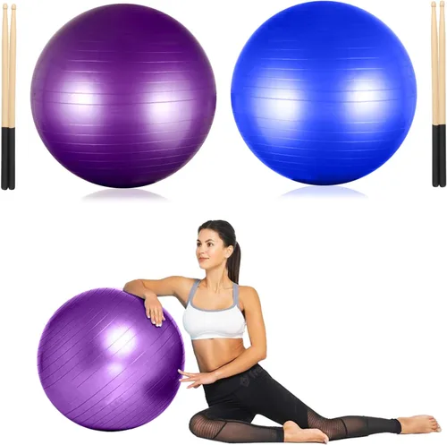 Miniatura 8 de joyibay Juego de equipo de batería cardiovascular, pelota de equilibrio de fitness con bomba y palos de batería cardiovascular de 3.2 onzas, pelota