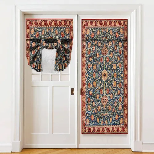 Miniatura 16 de Cortinas de puerta negras y rojas para ventanas de puerta, estampado de leopardo y cebra, cortinas de ventana para puerta de vidrio francesa