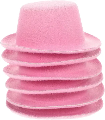 Miniatura 10 de Sombreros de muñeco de nieve para manualidades, 6 mini topsombreros, 3.54 x 1.18 pulgadas, sombreros de tela en miniatura de Navidad, accesorios