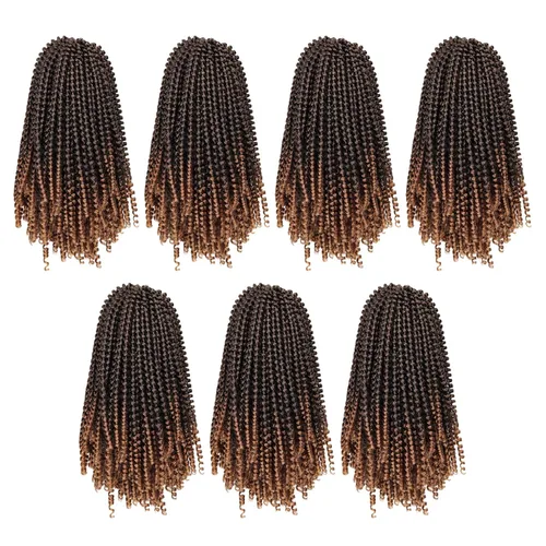Miniatura 66 de Paquete de 2 cabello para trenzas en espiral de 8 pulgadas, cabello Spring Twist para rastas falsas, rastas de mariposa, cabello para trenzas, fibra