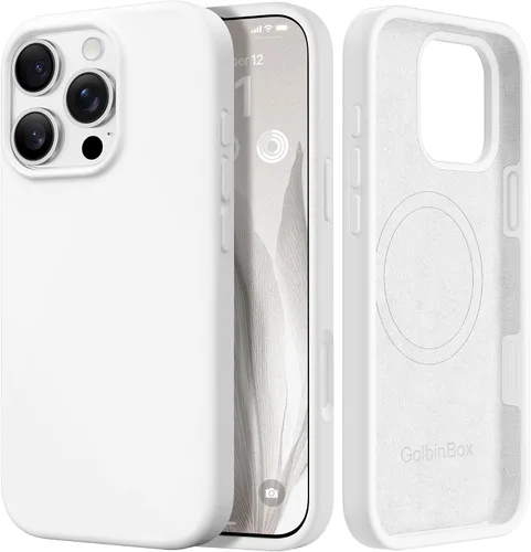 Miniatura 18 de GolbinBox Funda magnética para iPhone 17, compatible con MagSafe, cubierta de silicona integrada para control de cámara, funda de silicona líquida a