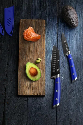Miniatura 4 de Cangshan S+ Series 1022124 Juego de cuchillos de iniciación Santoku de acero alemán forjado de 2 piezas con revestimiento de titanio, con fundas