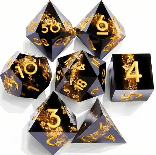 Miniatura 19 de Juego de dados de Dungeons and Dragons DND, juego de dados de resina poliédrica D&D, adecuado para juegos de rol, RPG, Pathfinder, juego de dados DND