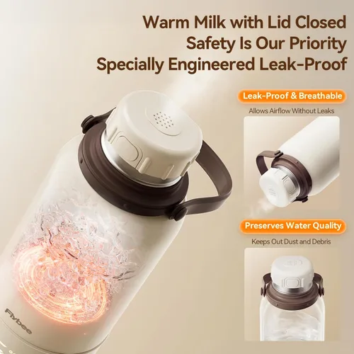 Miniatura 8 de Calentador de botellas portátil, 12000 mAh de larga duración, calentamiento rápido de 3 minutos para leche materna/fórmula/agua, control preciso