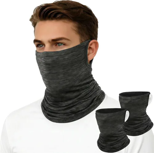Miniatura 9 de Paquete de 2 polainas para el cuello con trabillas para las orejas, transpirable UPF50+ protección solar UV para ciclismo, senderismo y deportes al