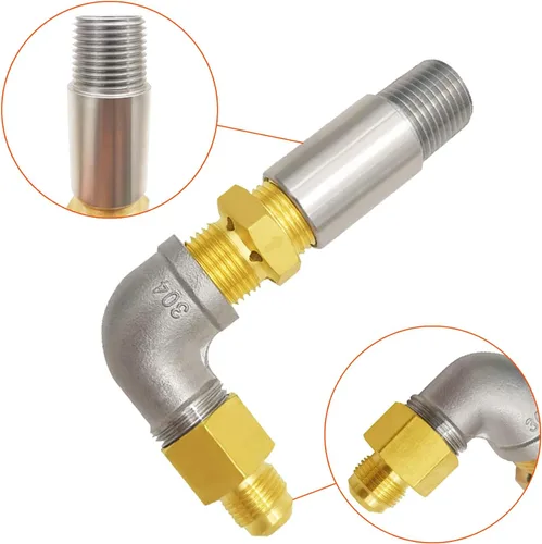 Miniatura 4 de MENSI Manguera reguladora de propano ajustable de 10 pies y 20 PSI con orificio de latón y kit mezclador de aire de 150,000 BTU para hoguera
