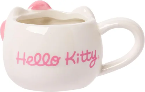 Miniatura 9 de Silver Buffalo Sanrio Hello Kitty Conjunto de 3 tazas de cerámica esculpidas en 3D con arcos de diferentes colores, con asas, perfectas como set