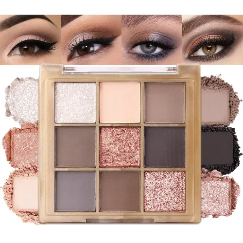 Miniatura 34 de CAKAILA Paleta de sombra de ojos mate de 10 colores, color gris y gris topo, paleta de sombra de ojos neutra, paleta de maquillaje de larga