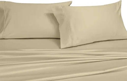 Miniatura 2 de Royal Tradition Juego de 2 fundas de almohada estándar de 600 hilos, 100% algodón, color beige
