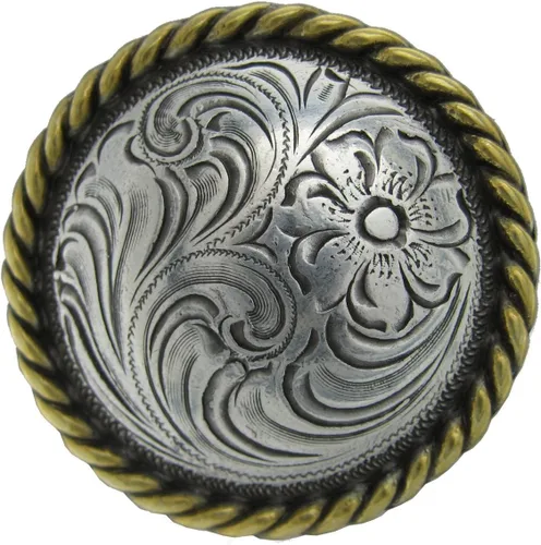 Miniatura 5 de F9819-2-SRTP 3/4" Concho de borde de cuerda redondo 10 piezas Plata antigua Plata envejecida