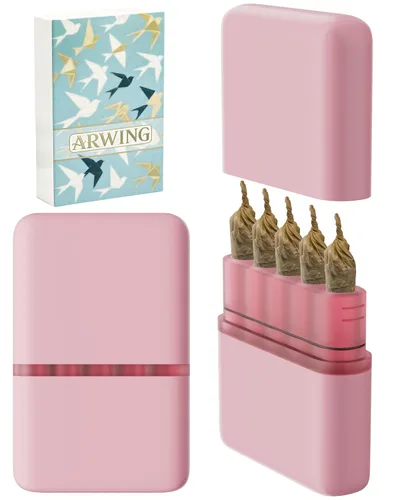 Miniatura 11 de Caja de almacenamiento con 5 agujeros a prueba de olores para conos pre-enrollados tamaño King, caja para 5 cigarrillos de tamaño regular, pequeño