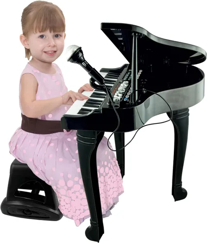 Miniatura 5 de Winfun Juego de piano de cola sinfónico para niños a partir de 37 años, 37 teclas, 15 canciones de demostración, 8 instrumentos y ritmos, grabación