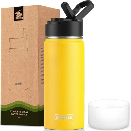 Miniatura 95 de koodee Insulated Water Bottle, 32 oz Stainless Steel Double Wall Vacuum Wide Mouth Sport Bottle with Leakproof Spout Lid (Navy)