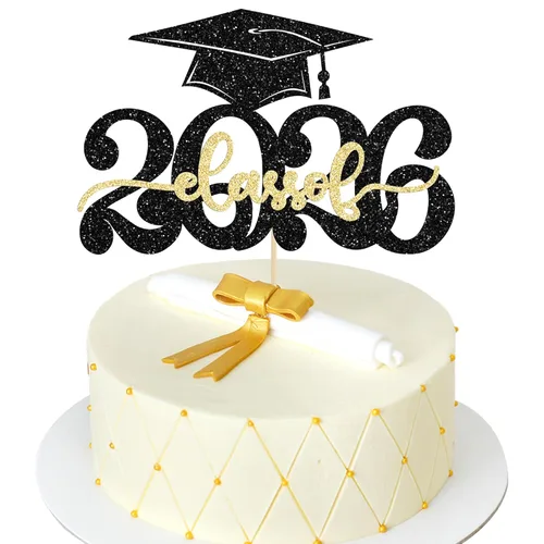 Miniatura 11 de Gyufise 1 decoración de pastel de graduación azul 2024 de felicitaciones para tartas de graduación 2024, decoración de pastel con purpurina