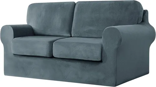 Miniatura 82 de UNBBRRL Fundas de sofá de 3 piezas para sofá, funda de terciopelo elástico para sillón con 1 funda de cojín de asiento y 1 funda de respaldo