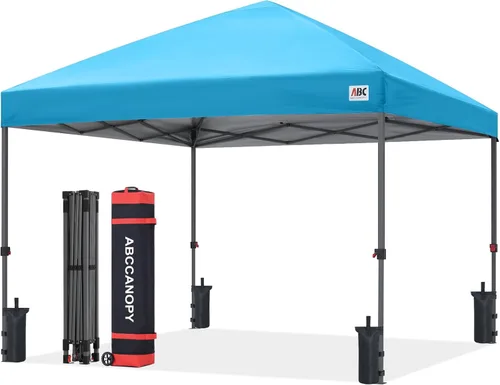 Miniatura 58 de ABCCANOPY Tienda de campaña desplegable de 10 x 10, refugio instantáneo de fácil instalación con bolsa con ruedas, toldo resistente al aire libre