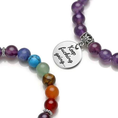 Miniatura 26 de Top Plaza Pulsera de cuentas de 7 chakras para yoga, reiki, cristales curativos, pulsera de cuentas de piedras preciosas de amistad, pulsera